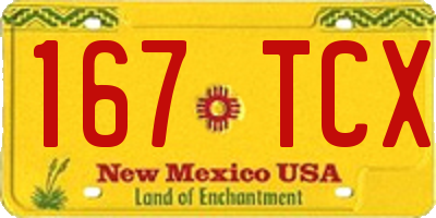 NM license plate 167TCX