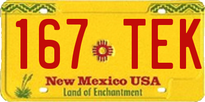 NM license plate 167TEK