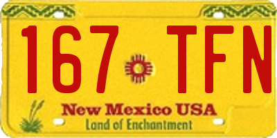 NM license plate 167TFN