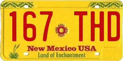 NM license plate 167THD