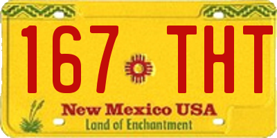 NM license plate 167THT