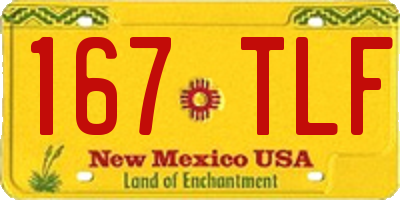 NM license plate 167TLF
