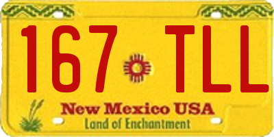 NM license plate 167TLL