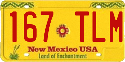 NM license plate 167TLM