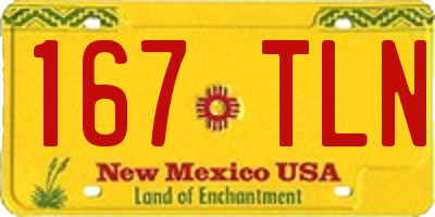 NM license plate 167TLN