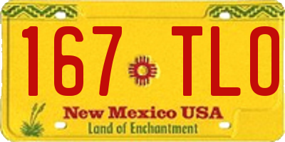 NM license plate 167TLO