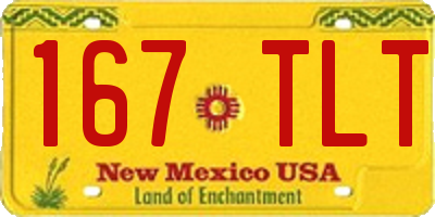 NM license plate 167TLT
