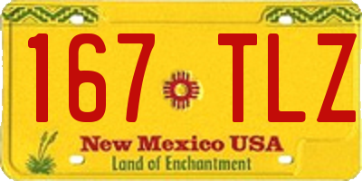 NM license plate 167TLZ