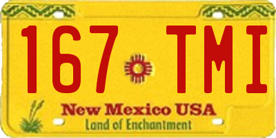 NM license plate 167TMI
