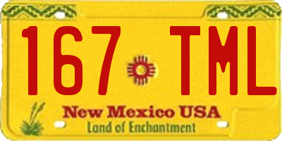 NM license plate 167TML