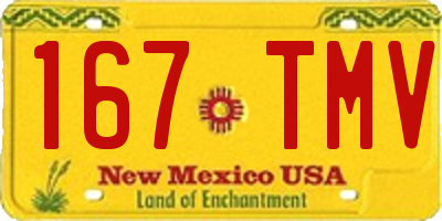 NM license plate 167TMV