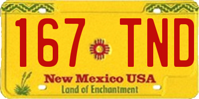 NM license plate 167TND