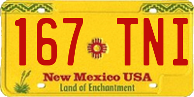 NM license plate 167TNI