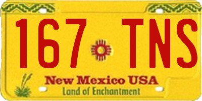 NM license plate 167TNS