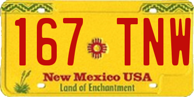 NM license plate 167TNW