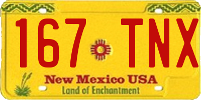 NM license plate 167TNX