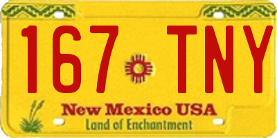 NM license plate 167TNY