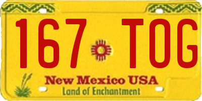 NM license plate 167TOG