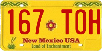 NM license plate 167TOH