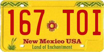 NM license plate 167TOI
