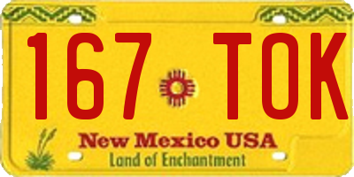 NM license plate 167TOK