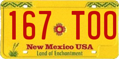 NM license plate 167TOO