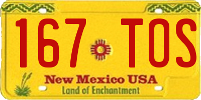 NM license plate 167TOS