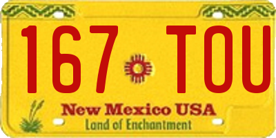 NM license plate 167TOU