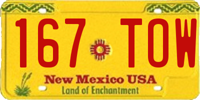 NM license plate 167TOW