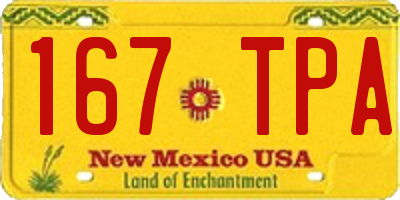 NM license plate 167TPA