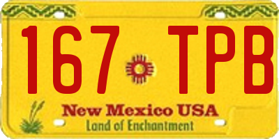 NM license plate 167TPB