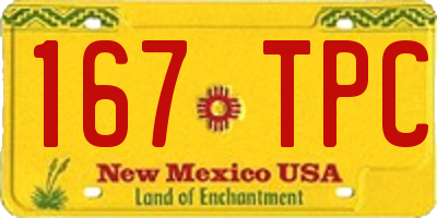 NM license plate 167TPC