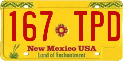 NM license plate 167TPD