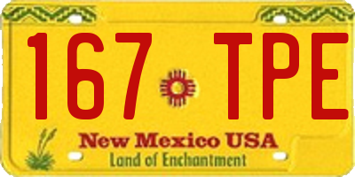 NM license plate 167TPE