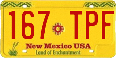 NM license plate 167TPF