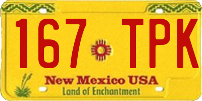 NM license plate 167TPK