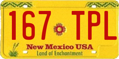 NM license plate 167TPL