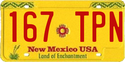 NM license plate 167TPN