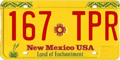 NM license plate 167TPR
