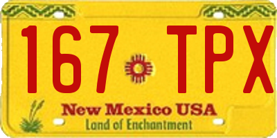 NM license plate 167TPX