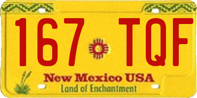 NM license plate 167TQF