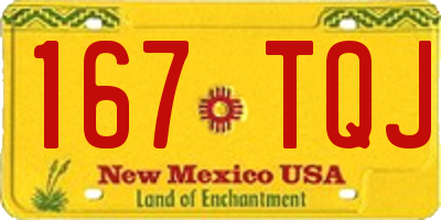 NM license plate 167TQJ