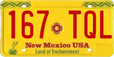 NM license plate 167TQL