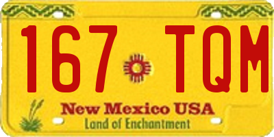 NM license plate 167TQM