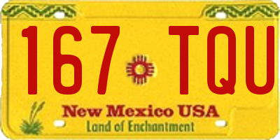 NM license plate 167TQU
