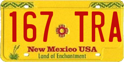 NM license plate 167TRA