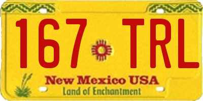 NM license plate 167TRL