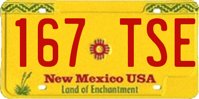 NM license plate 167TSE