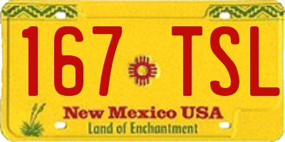 NM license plate 167TSL