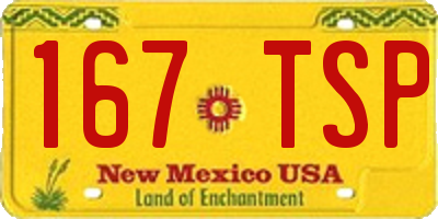 NM license plate 167TSP